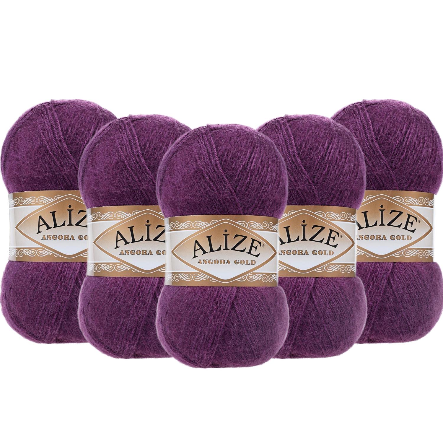 Alize Angora Gold El Örgü İpliği - 111 Mürdüm   5 Adet