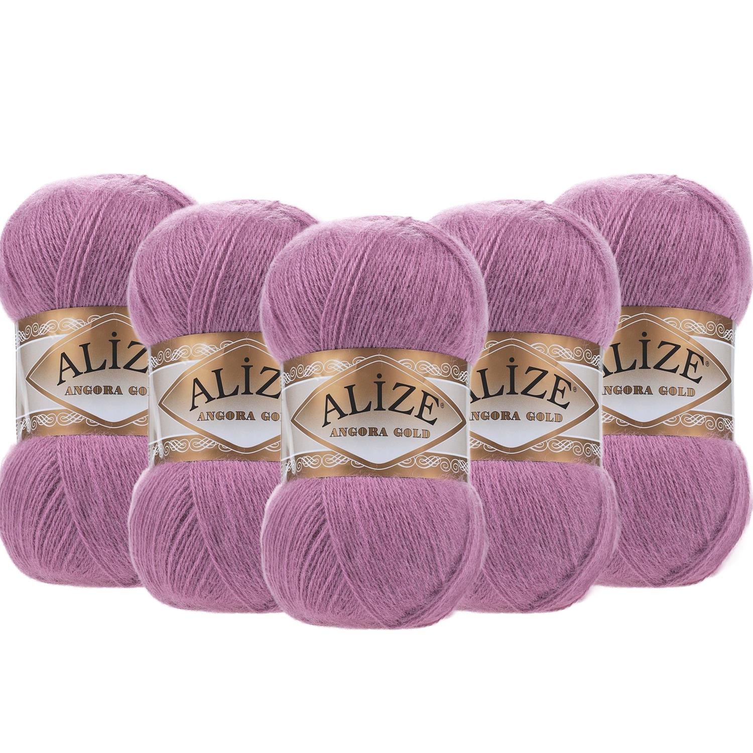 Alize Angora Gold El Örgü İpliği - 28 Gül Kurusu   5 Adet