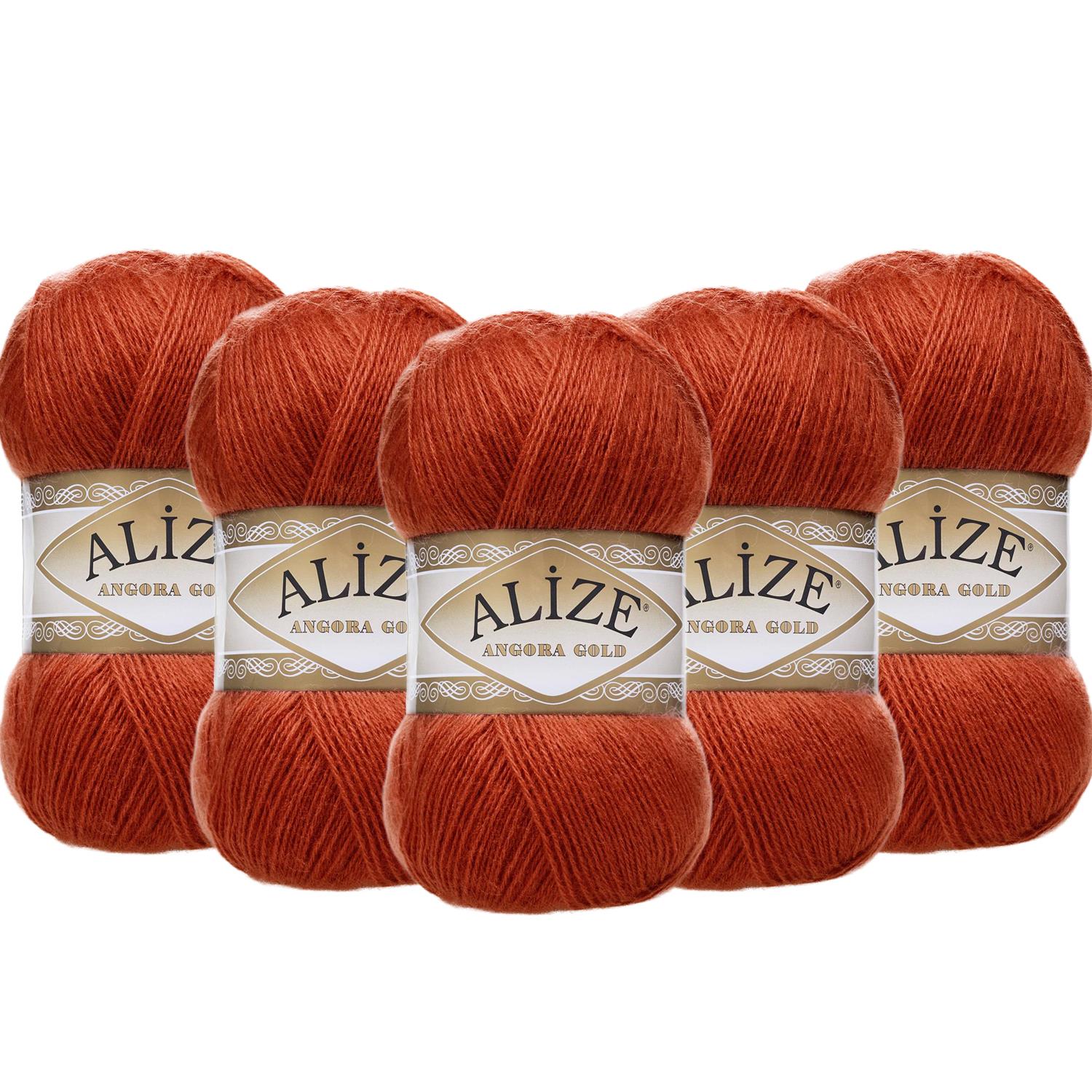 Alize Angora Gold El Örgü İpliği - 36 Kiremit   5 Adet