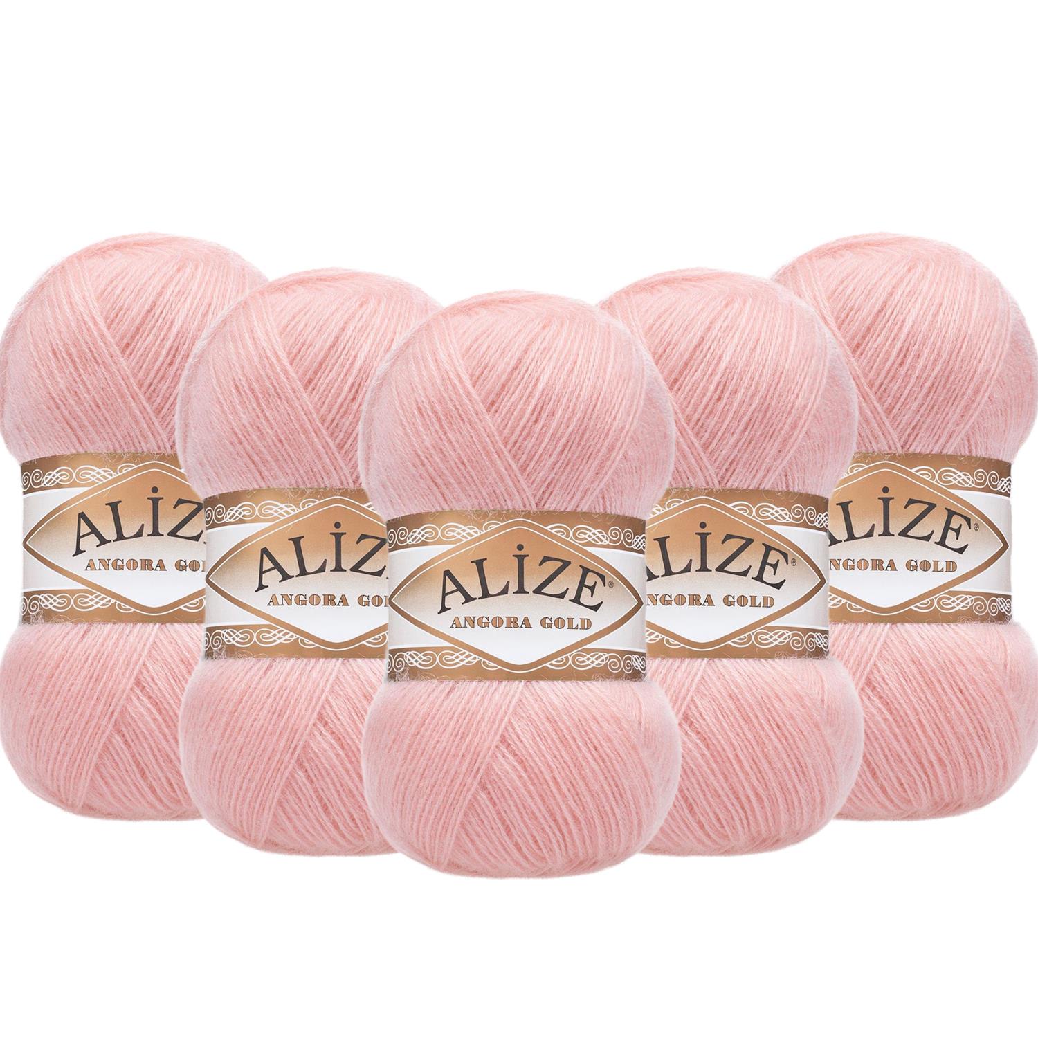 Alize Angora Gold El Örgü İpliği - 363 Pembe   5 Adet