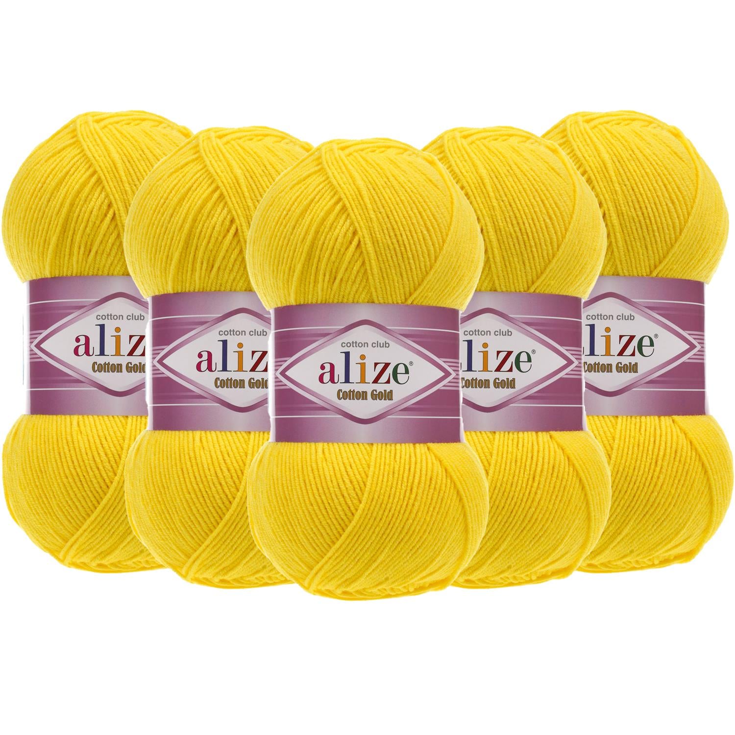 Alize Cotton Gold El Örgü İpliği - 110 Sarı   5 Adet