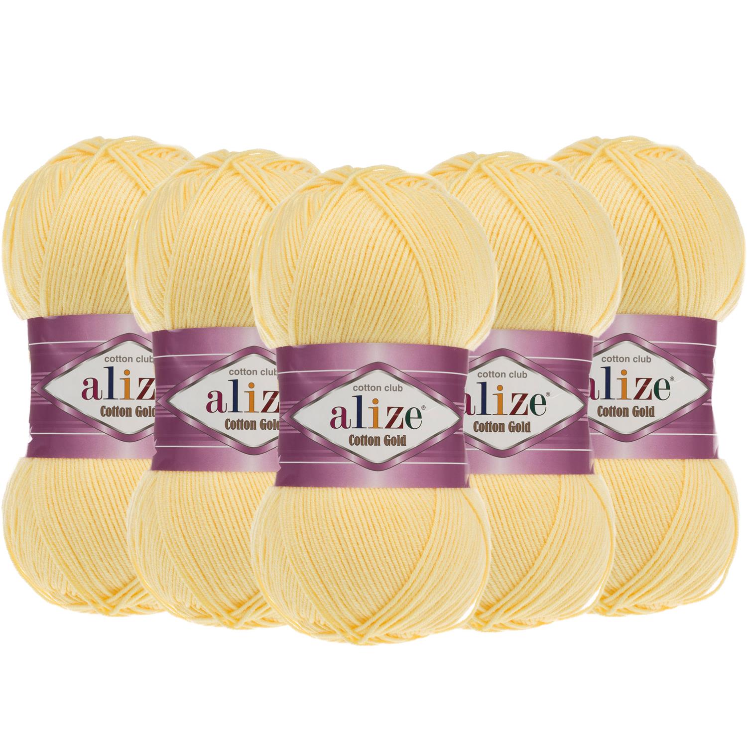 Alize Cotton Gold El Örgü İpliği - 187 Sarı   5 Adet