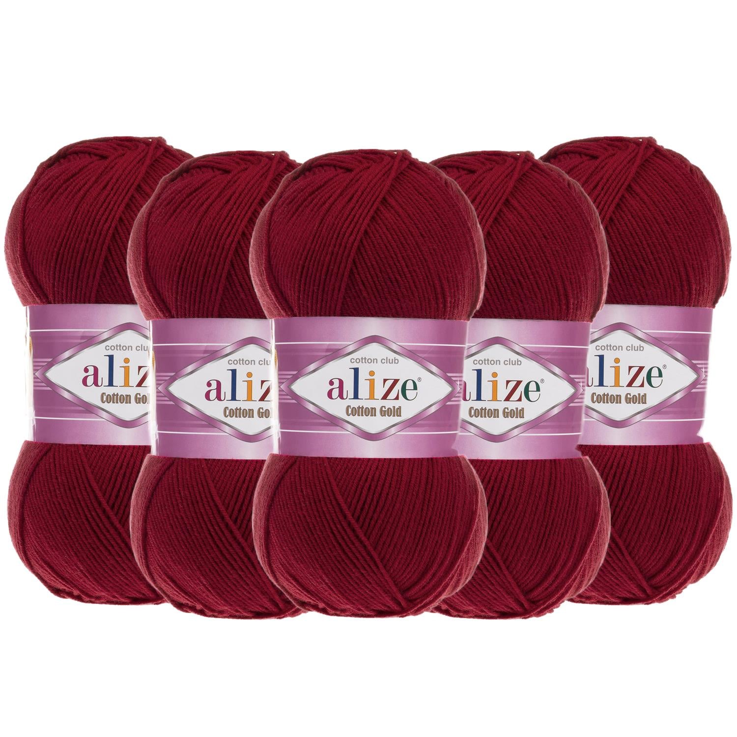 Alize Cotton Gold El Örgü İpliği - 390 Vişne Çürüğü   5 Adet