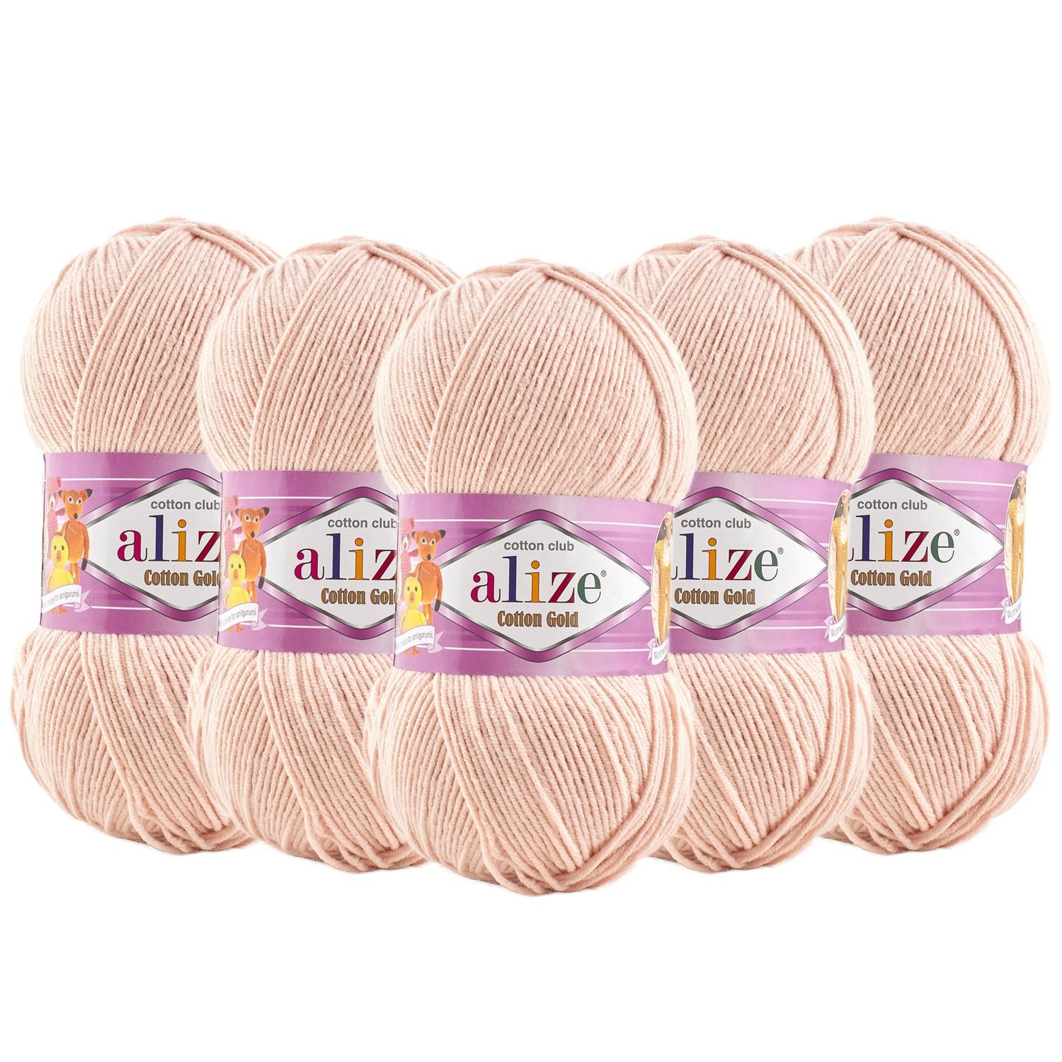 Alize Cotton Gold El Örgü İpliği - 401 Gül Suyu   5 Adet