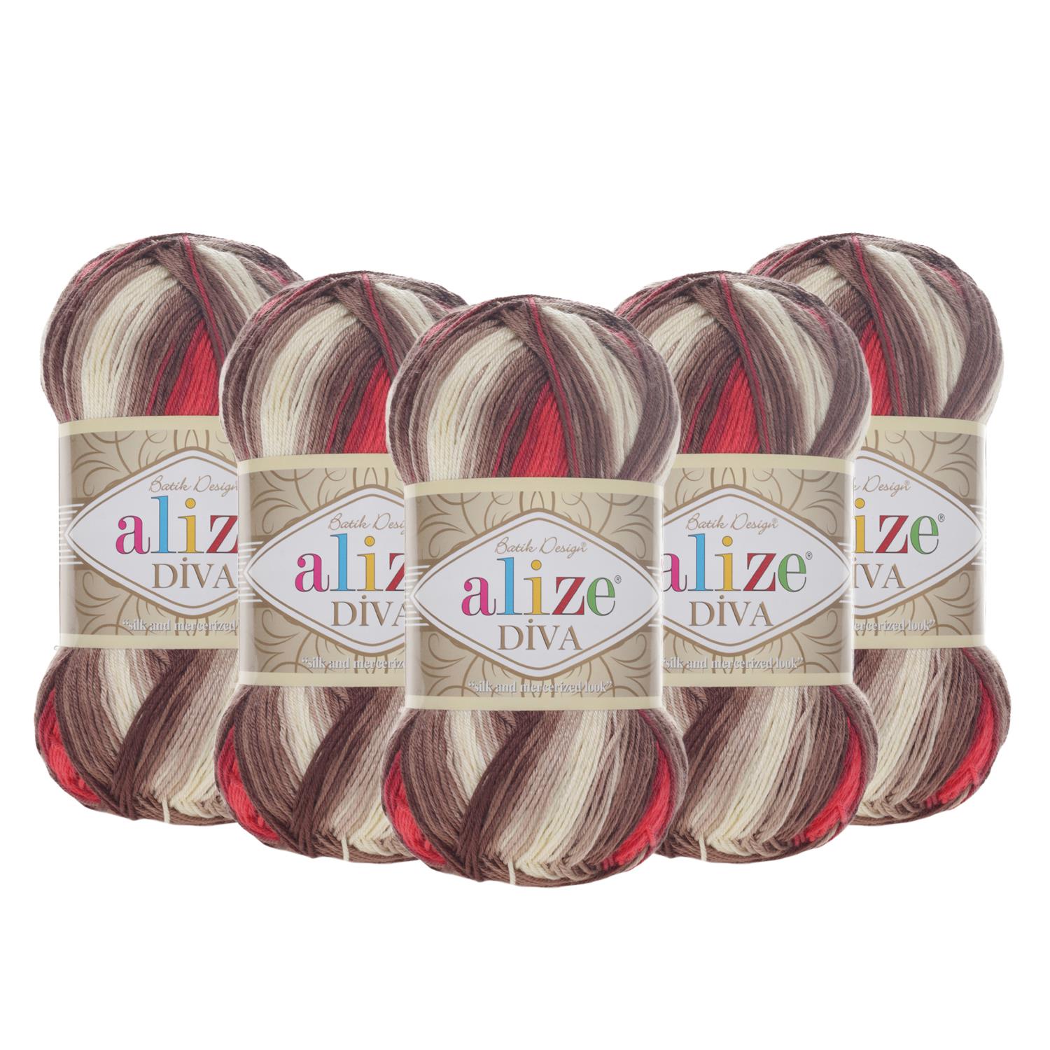 Alize Diva Batik El Örgü İpliği - 4574 Batik   5 Adet