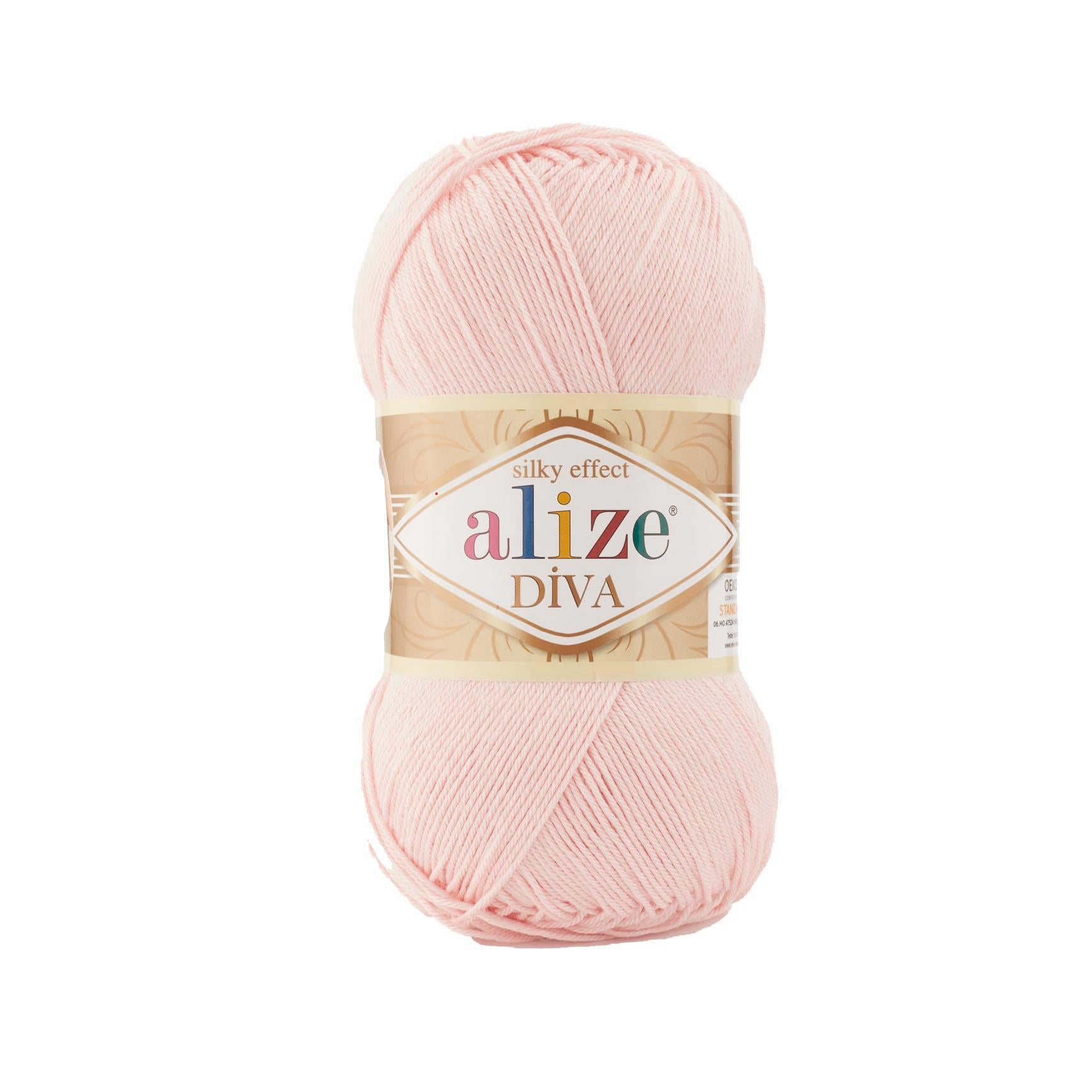 Alize Diva El Örgü İpliği 161 Pudra Pembe  - 1 ADET