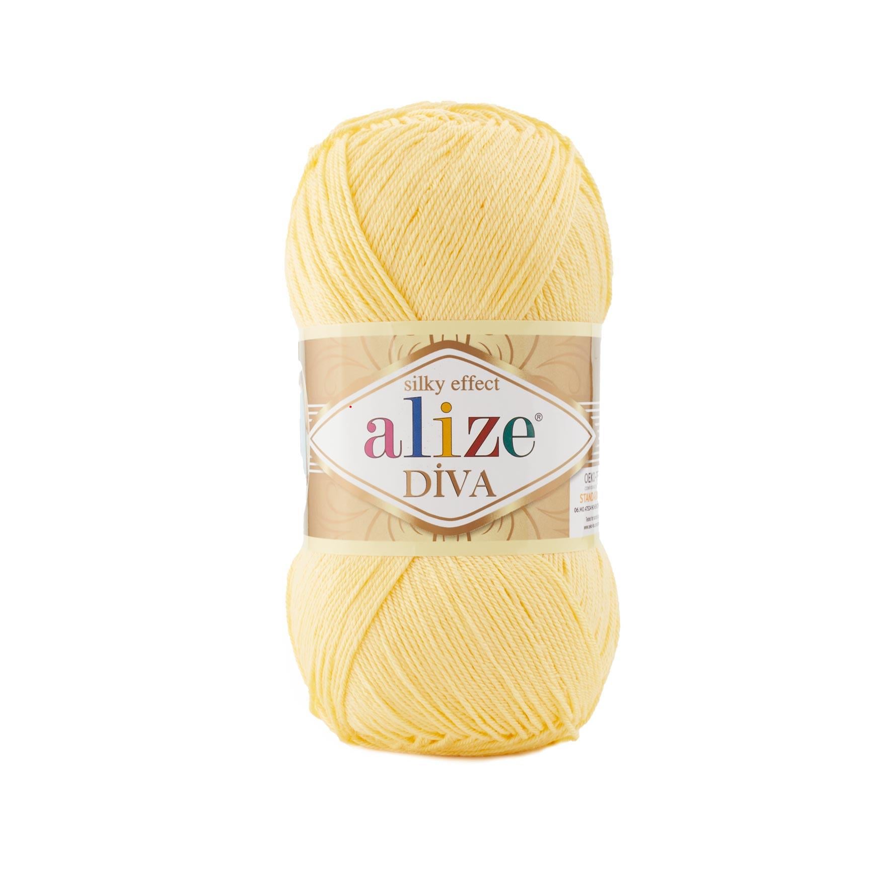 Alize Diva El Örgü İpliği 187 Sarı  - 1 ADET