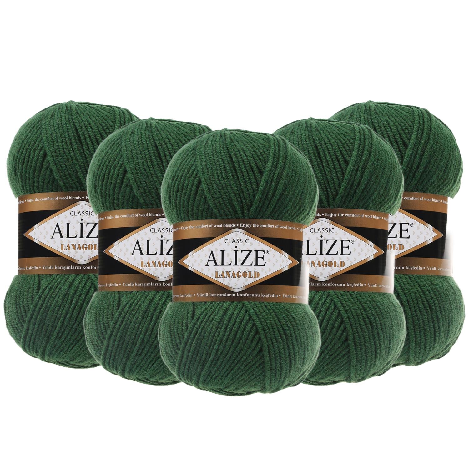Alize Lanagold El Örgü İpliği - 118 Yeşil   5 Adet