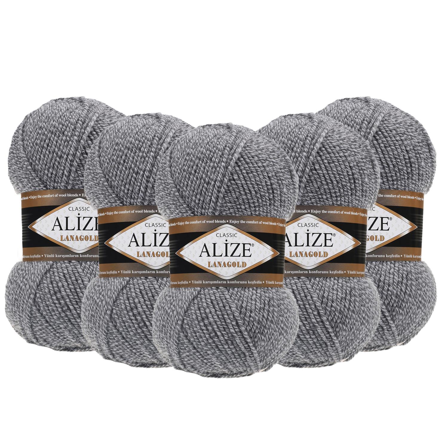 Alize Lanagold El Örgü İpliği - 651 Kırçıllı Gri   5 Adet