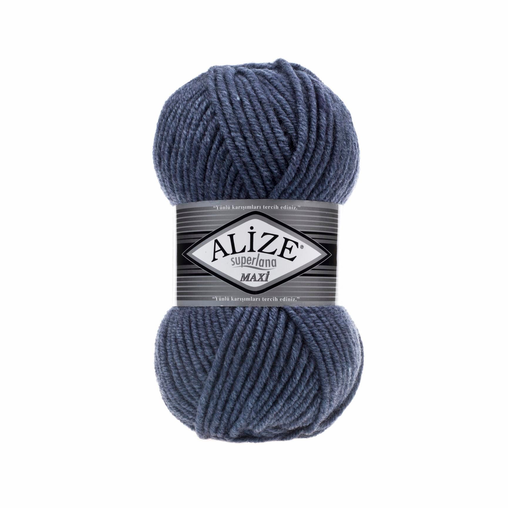 Alize Superlana Maxi El Örgü İpliği 203 Denim Melanj  - 1 ADET