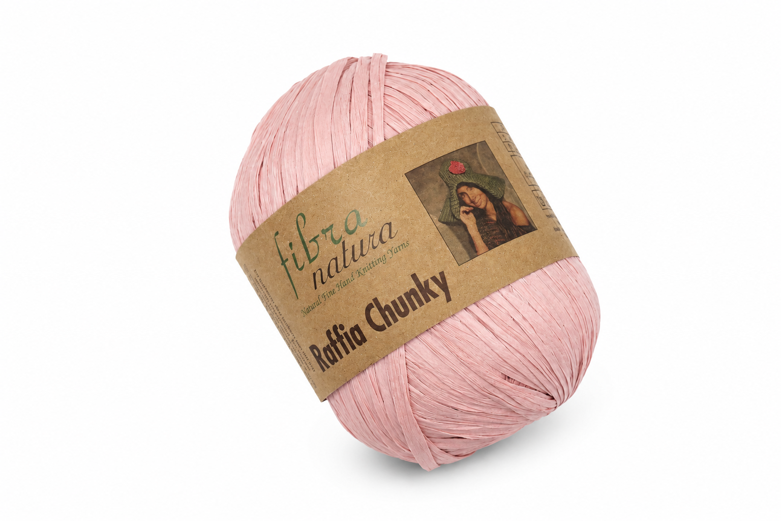 Fibra Natura Raffia Chunky El Örgü İpliği 100gr 120mt 114-04 Pudra Pembe  - 1 ADET