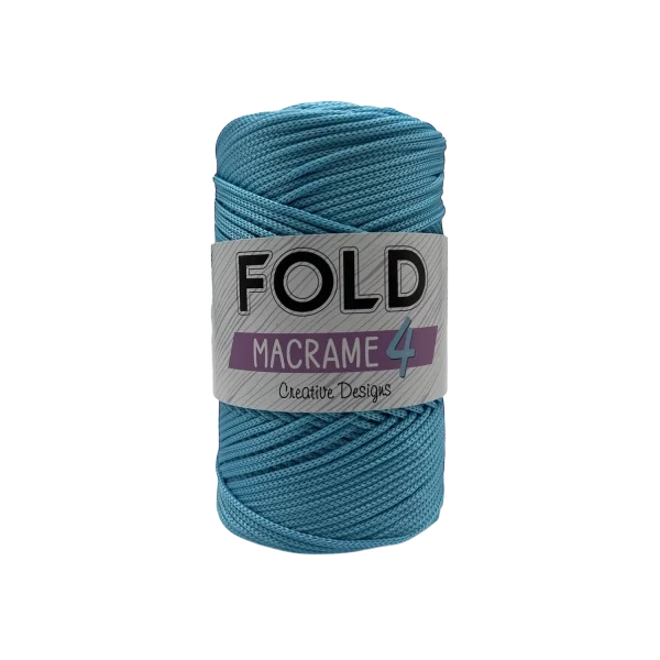 Fold Yarn 4 No Polyester Makrome İp 200gr 3mm 230 Turkuaz Mavi  - 1 ADET