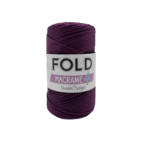 Fold Yarn 4 No Polyester Makrome İp 200gr 3mm 160 Patlıcan Moru  - 1 ADET