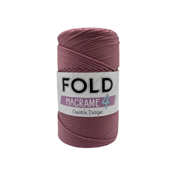 Fold Yarn 4 No Polyester Makrome İp 200gr 3mm 090 Gül Kurusu  - 1 ADET