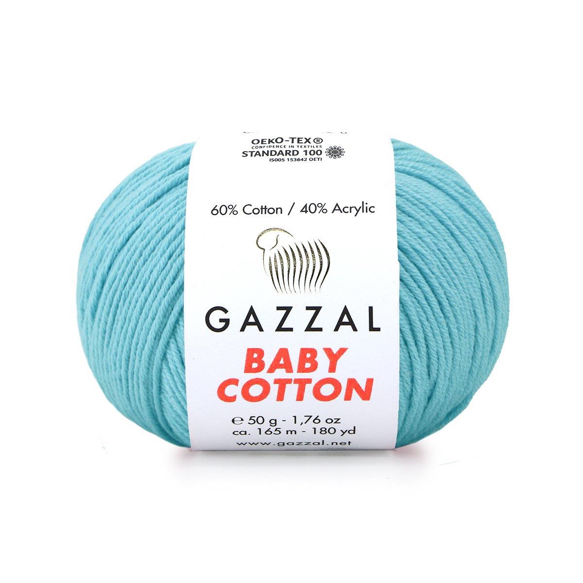 Gazzal Baby Cotton El Örgü İpliği 50gr 3451 Turkuaz  - 1 ADET