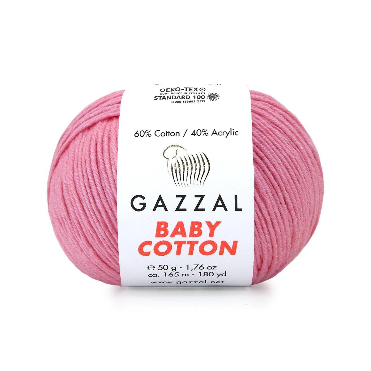 Gazzal Baby Cotton El Örgü İpliği 50gr 3468 Pembe  - 1 ADET