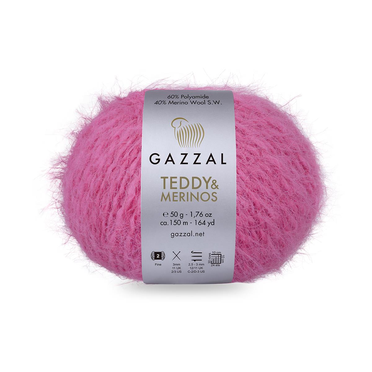 Gazzal Teddy El Örgü İpliği 50gr 6548 Fuşya - 1 ADET