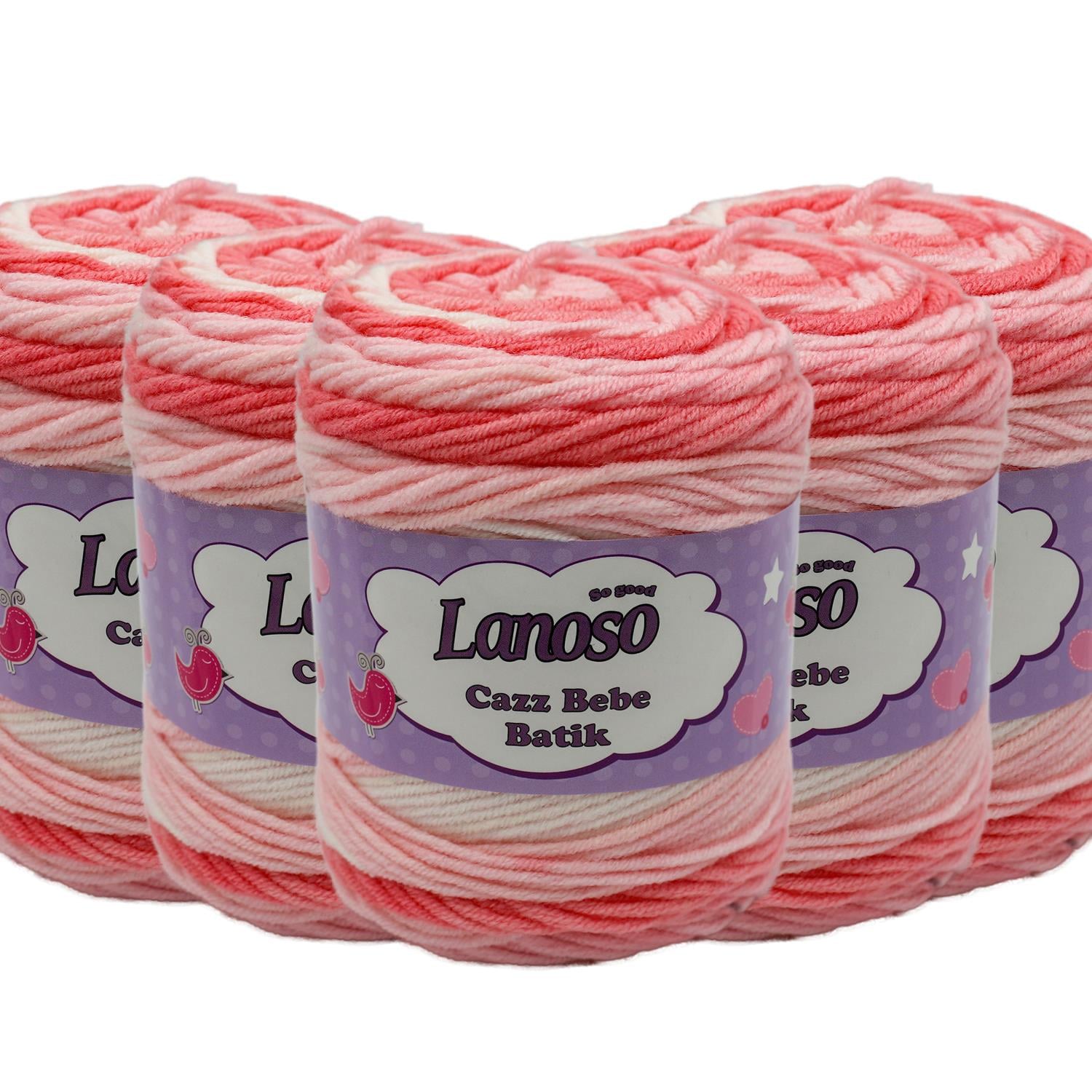 Lanoso Cazz Bebe Batik El Örgü İpliği - 766 Batik   5 Adet