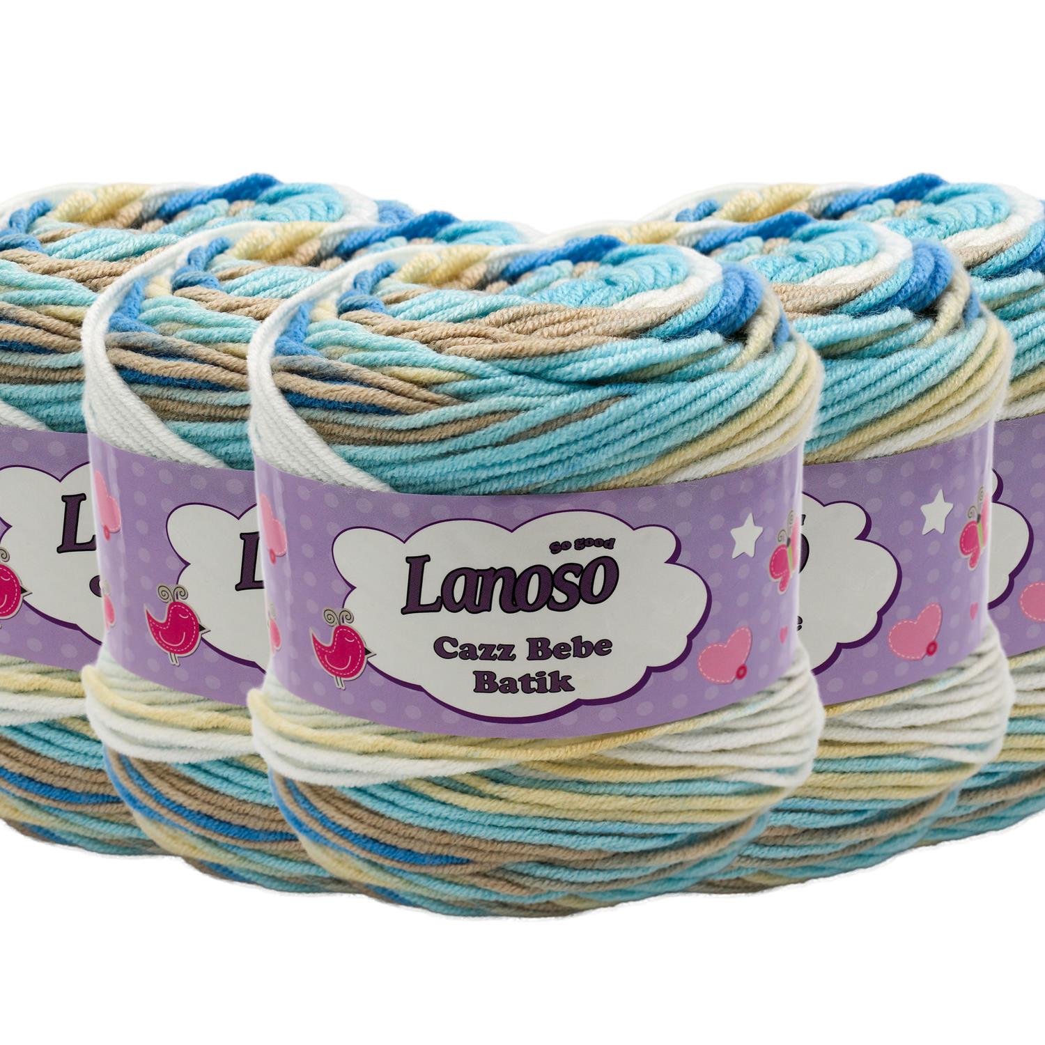 Lanoso Cazz Bebe Batik El Örgü İpliği - 763 Batik   5 Adet