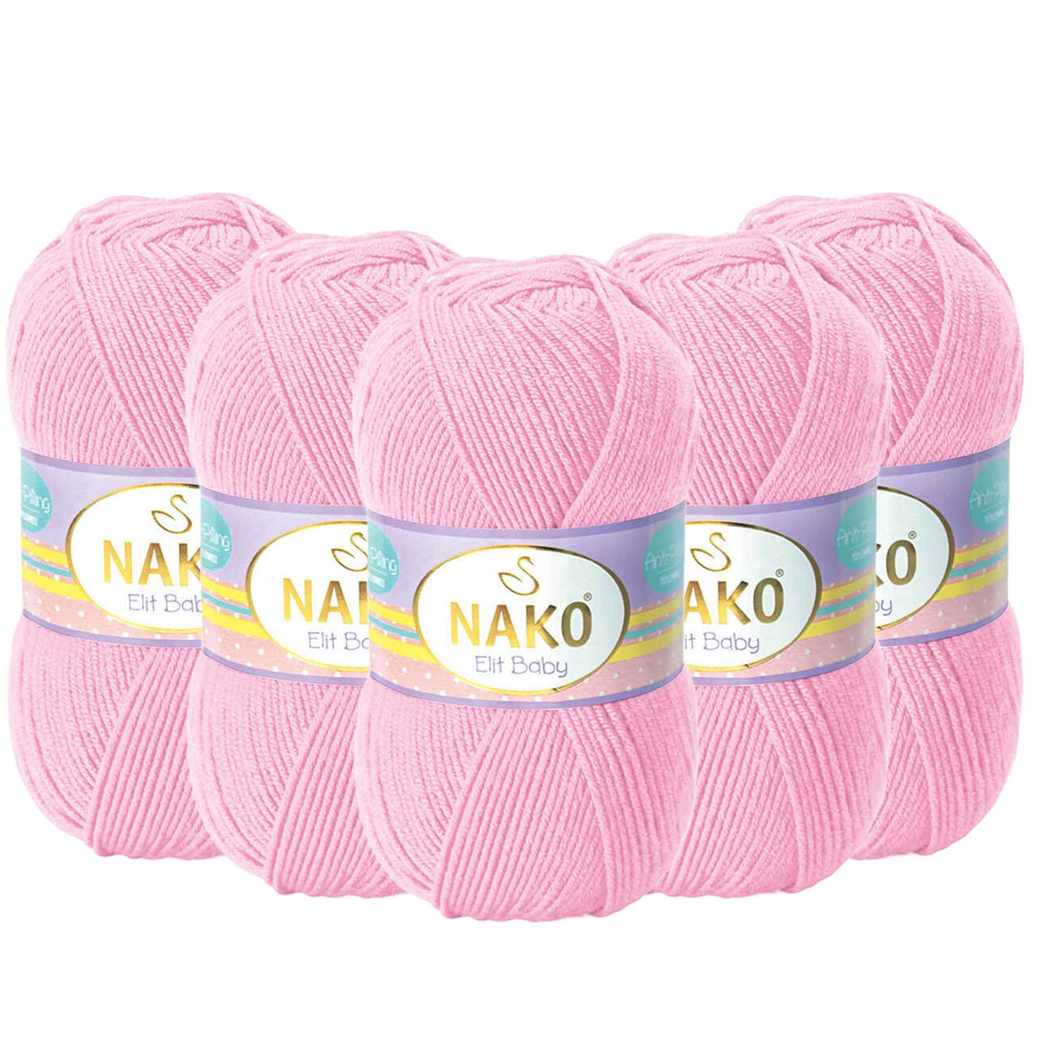Nako Elit Baby Anti Pilling El Örgü İpliği - 6936 Pembe   5 Adet
