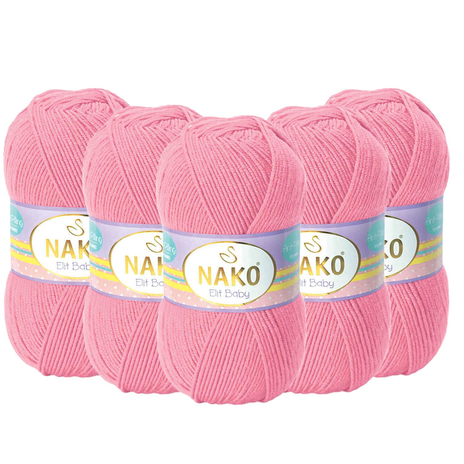 Nako Elit Baby Anti Pilling El Örgü İpliği - 6837 Pembe   5 Adet