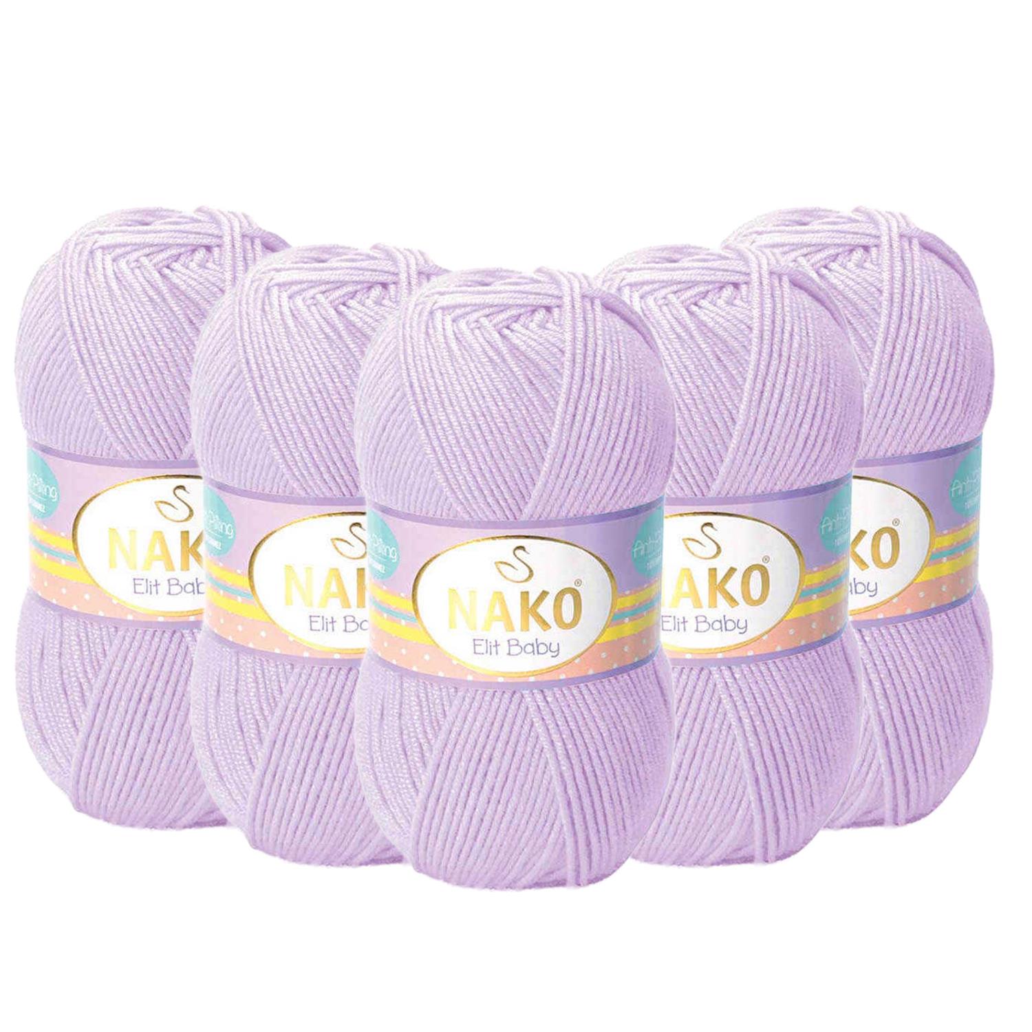 Nako Elit Baby Anti Pilling El Örgü İpliği - 5090 Leylak   5 Adet