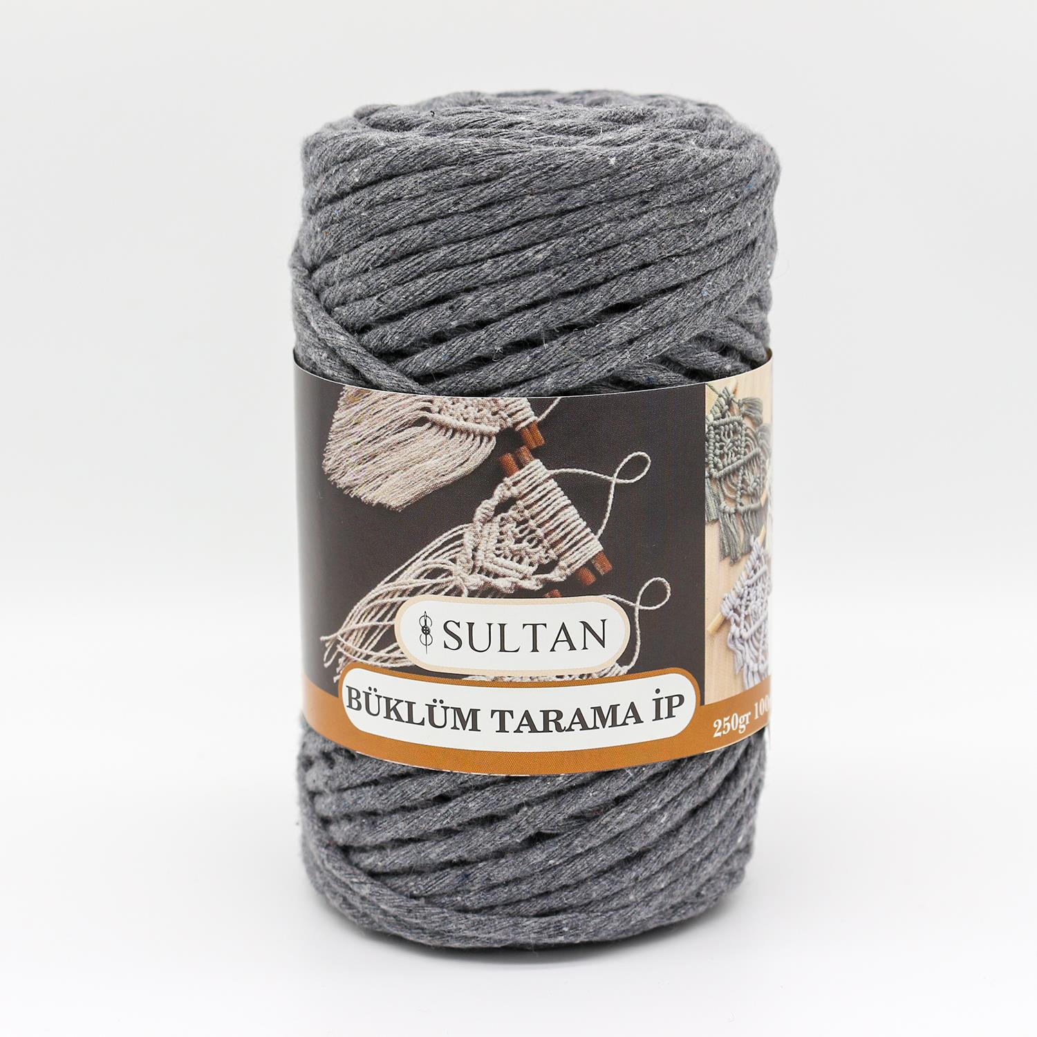 Tarama Makrome İp 250gr|3mm T006 Koyu Gri