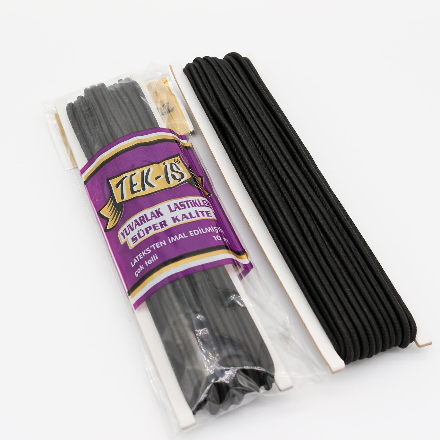 TEK-İŞ Yuvarlak Lastik 10mt 3mm | Siyah