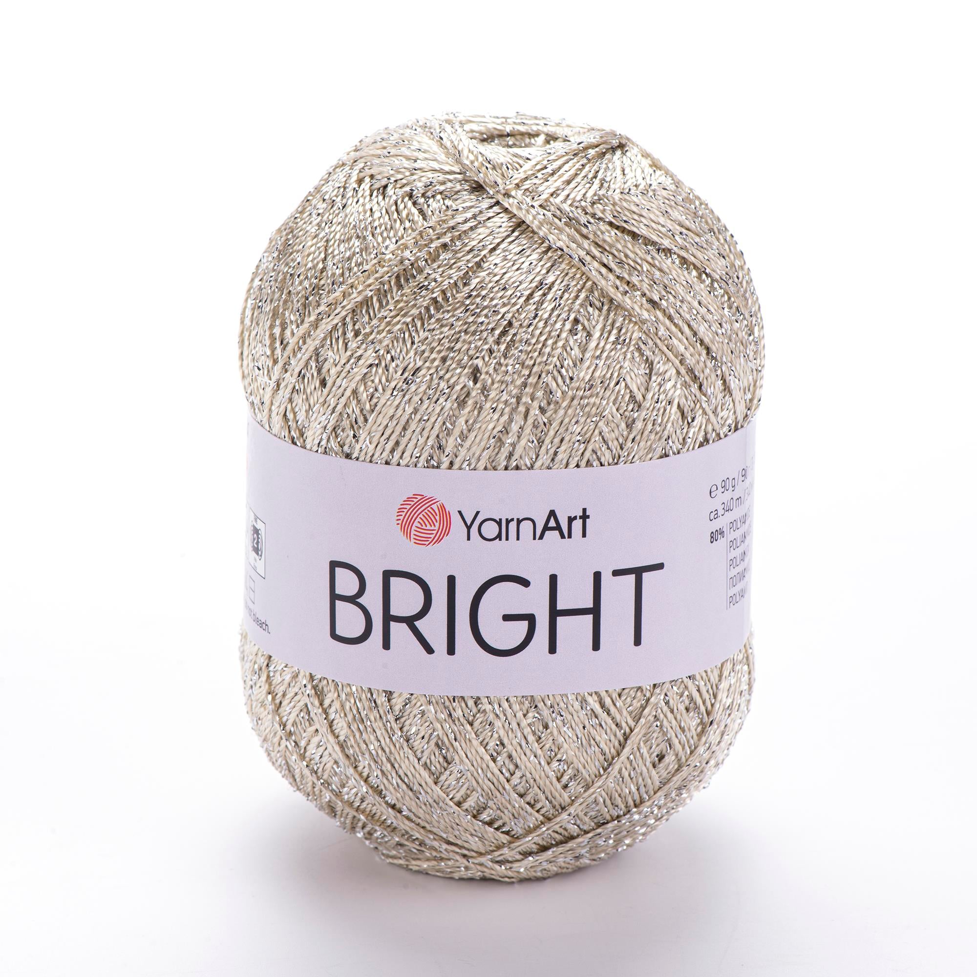 YarnArt Brigth El Örgü İpliği 90gr 340mt 120 Bej Gümüş Simli  - 1 ADET