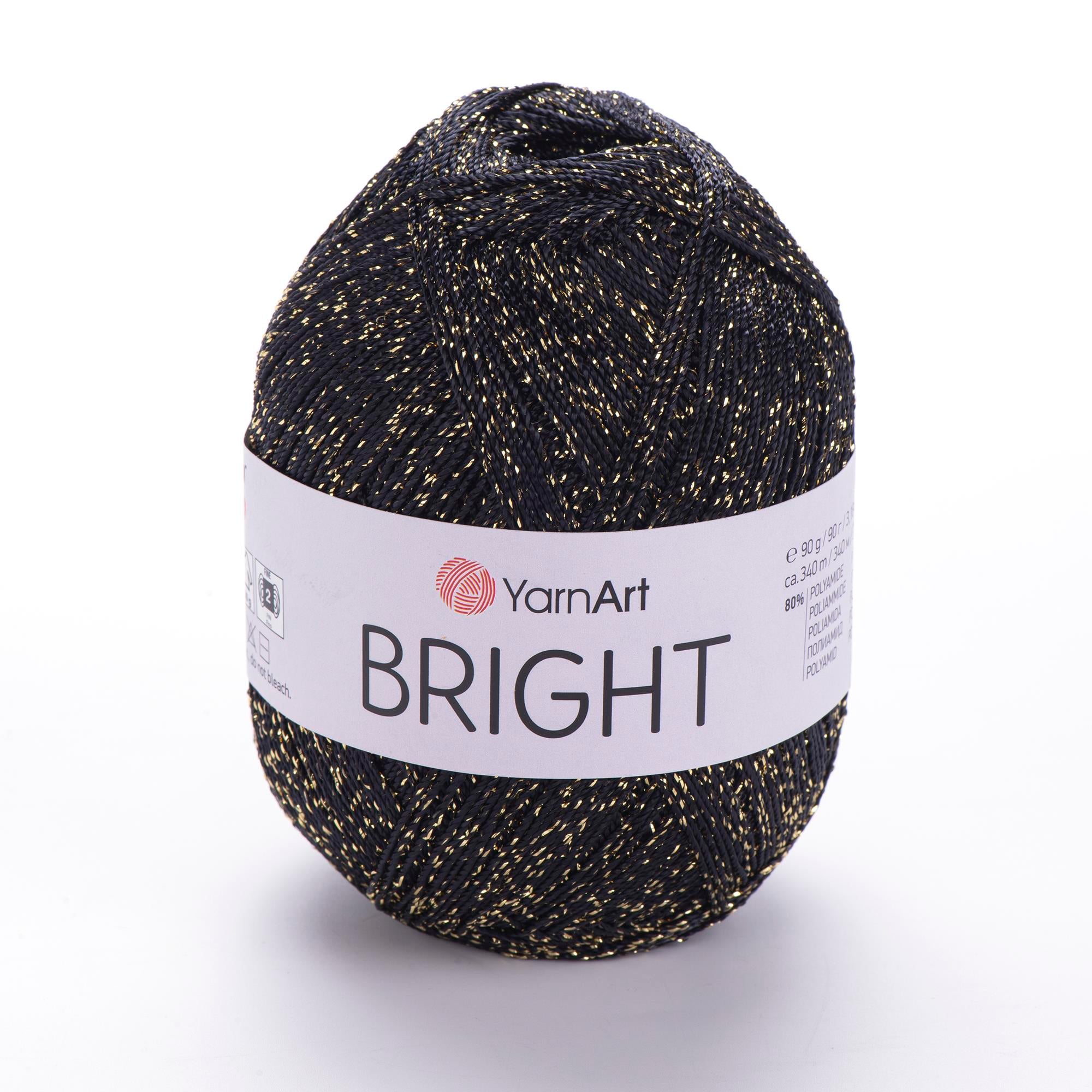 YarnArt Brigth El Örgü İpliği 90gr 340mt 105 Siyah Gold Simli  - 1 ADET