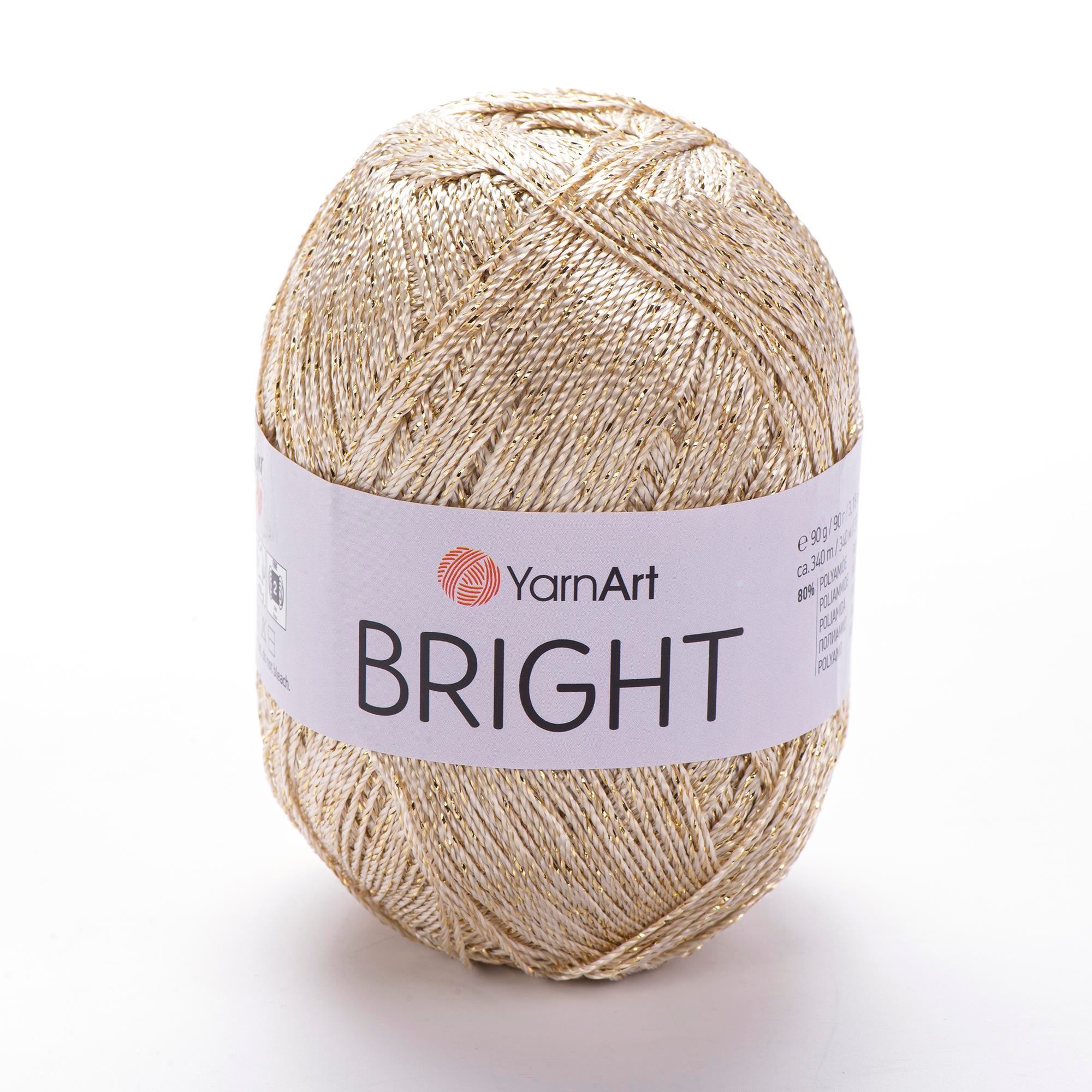 YarnArt Brigth El Örgü İpliği 90gr 340mt 101 Bej Gold Simli  - 1 ADET