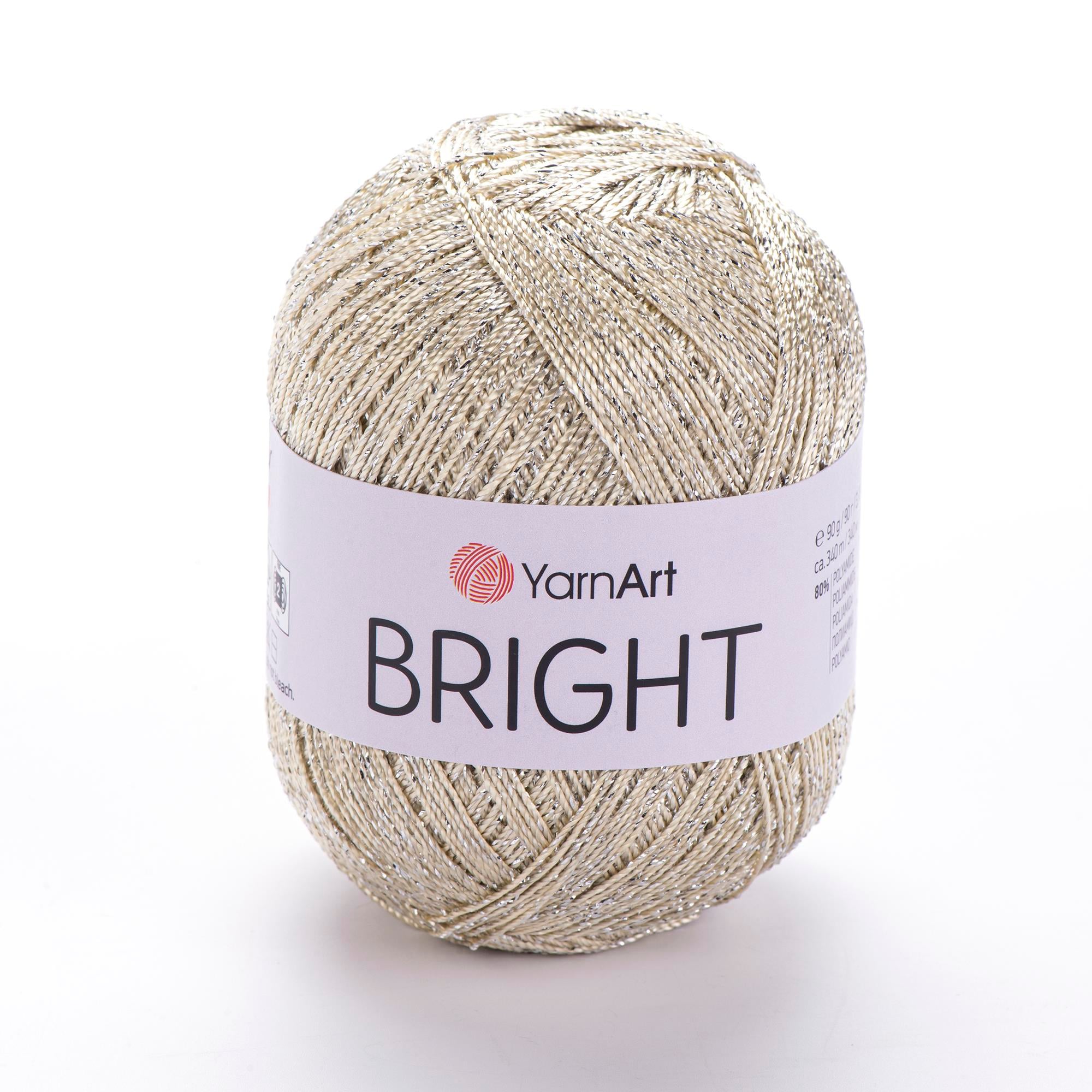YarnArt Brigth El Örgü İpliği 90gr 340mt 121 Bej Gümüş Simli  - 1 ADET