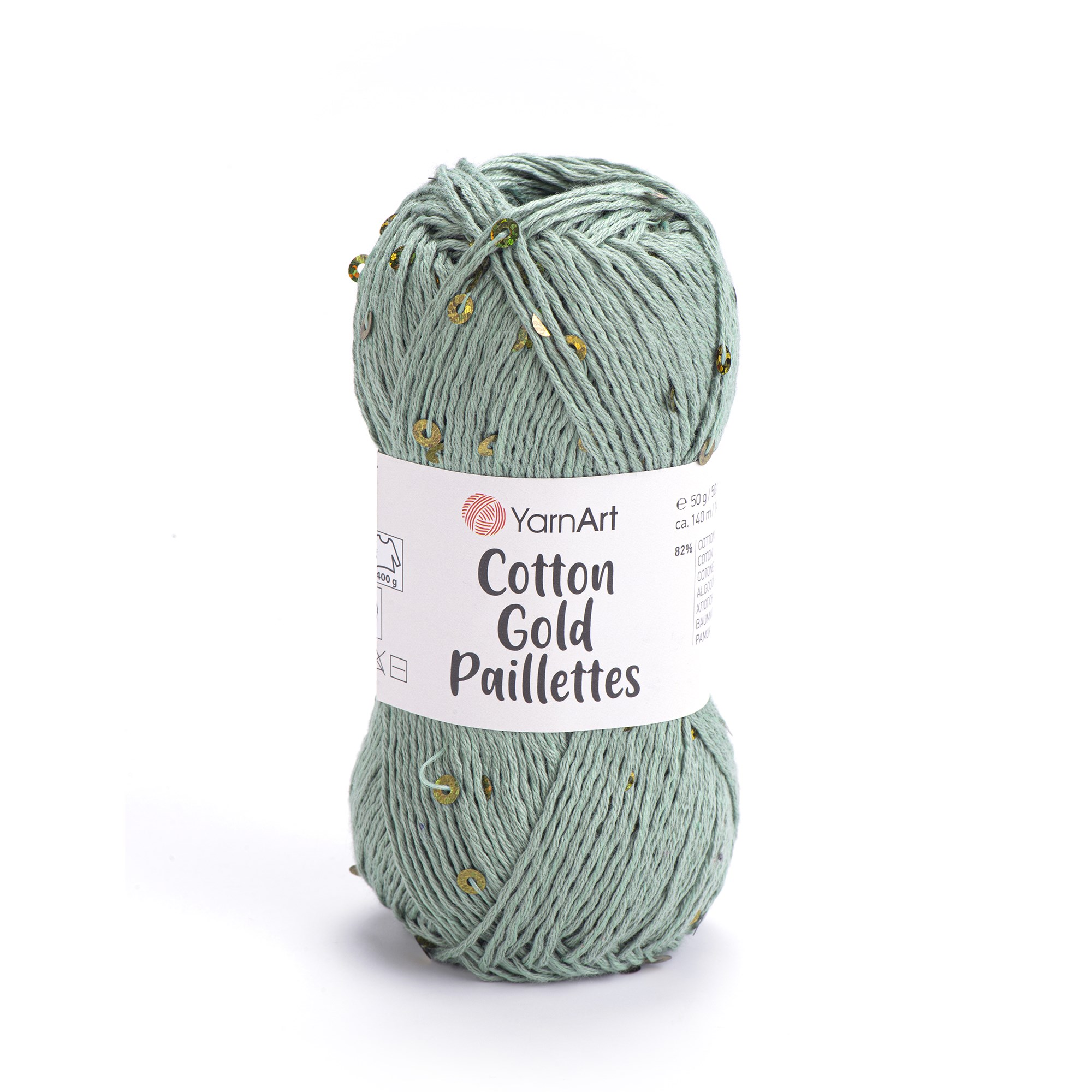 YarnArt Cotton Gold Paillettes El Örgü İpliği 50gr 7113 Yeşil - 1 ADET