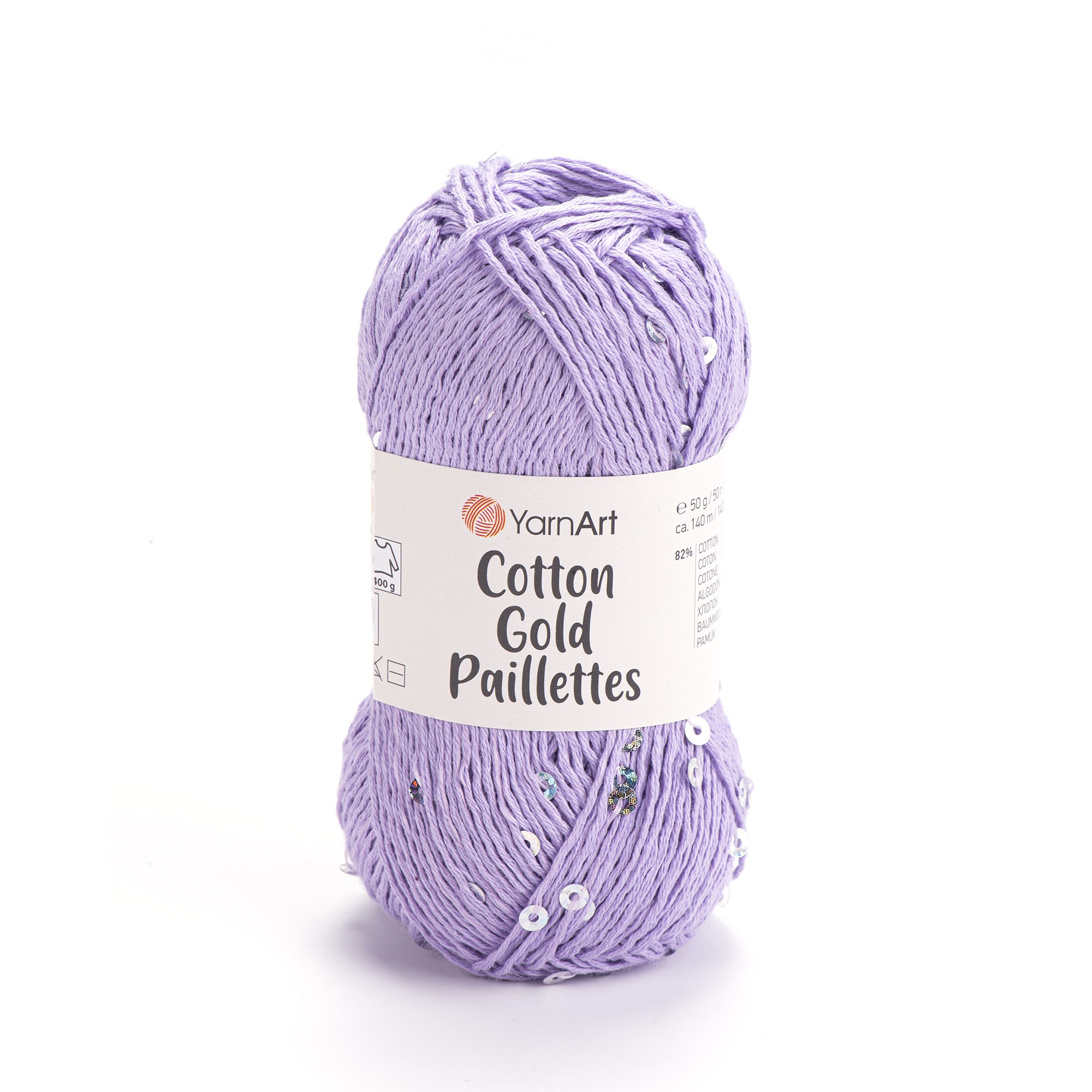 YarnArt Cotton Gold Paillettes El Örgü İpliği 50gr 7116 Lila - 1 ADET