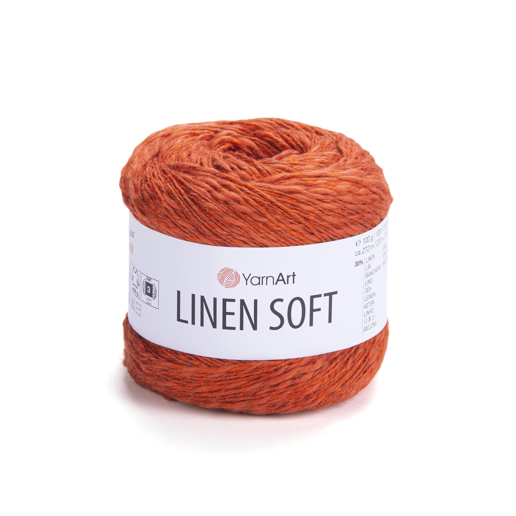 YarnArt Linen Soft El Örgü İpliği 7310 Turuncu - 1 ADET