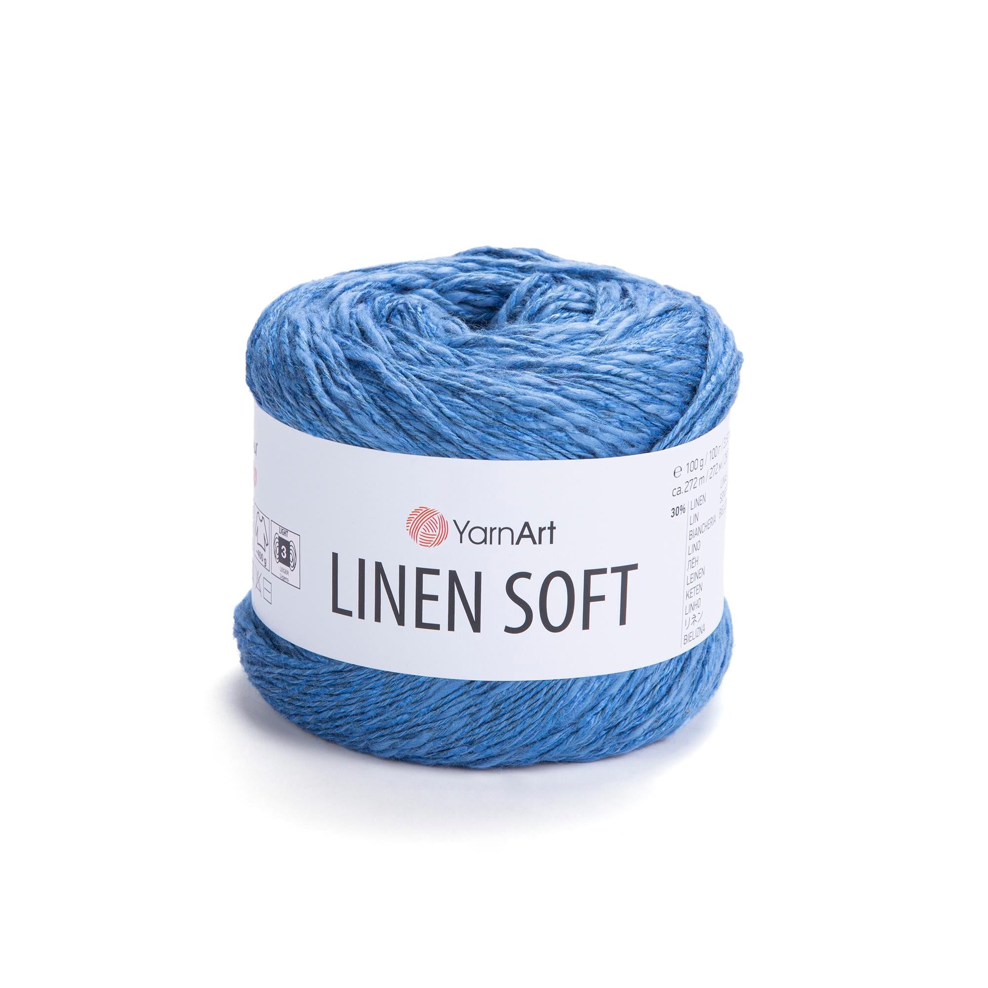 YarnArt Linen Soft El Örgü İpliği 7318 Mavi - 1 ADET