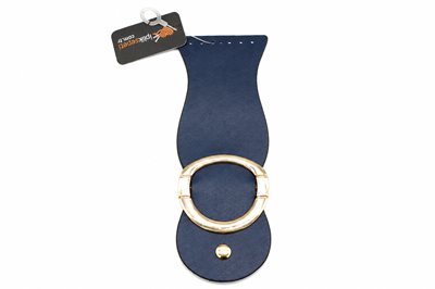Büyük Tokalı Çanta Kapağı Luxury Suni Deri 19x7 cm Lacivert - 1 ADET