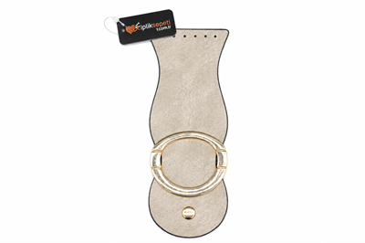 Büyük Tokalı Çanta Kapağı Luxury Suni Deri 19x7 cm Bej - 1 ADET