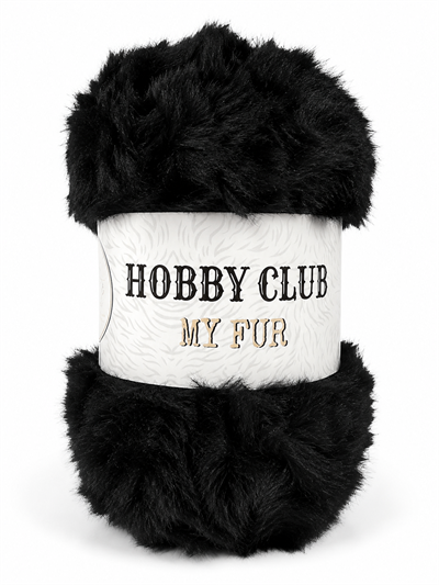 Hobby Club My Fur Tavşan Tüyü El Örgü İpliği Siyah - 1 ADET