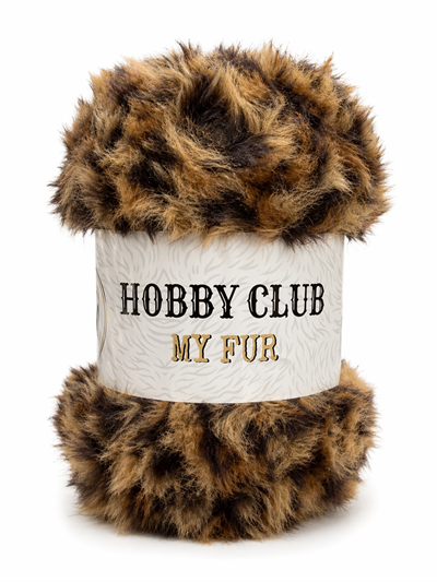 Hobby Club My Fur Tavşan Tüyü El Örgü İpliği Kahverengi Leopar - 1 ADET