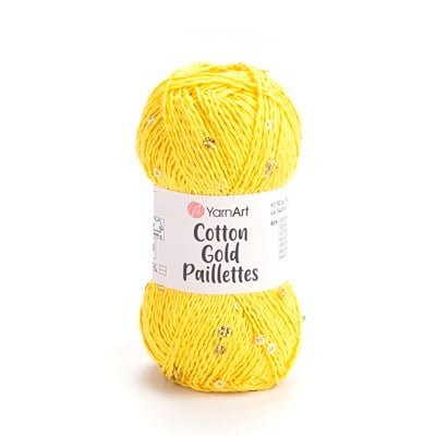 YarnArt Cotton Gold Paillettes El Örgü İpliği 50gr 7106 Sarı - 1 ADET