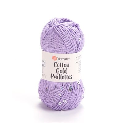 YarnArt Cotton Gold Paillettes El Örgü İpliği 50gr 7116 Lila - 1 ADET