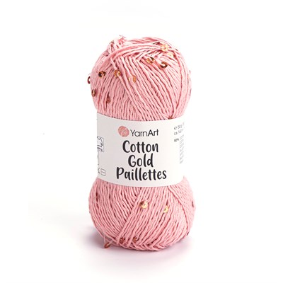 YarnArt Cotton Gold Paillettes El Örgü İpliği 50gr 7108 Pembe - 1 ADET