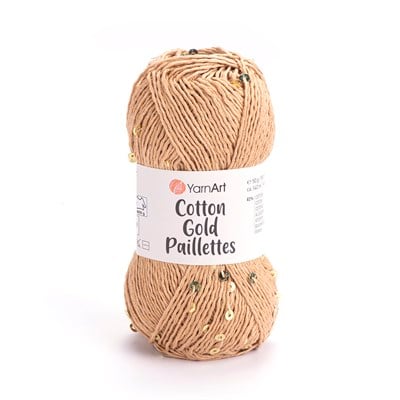 YarnArt Cotton Gold Paillettes El Örgü İpliği 50gr 7105 Deve Tüyü - 1 ADET