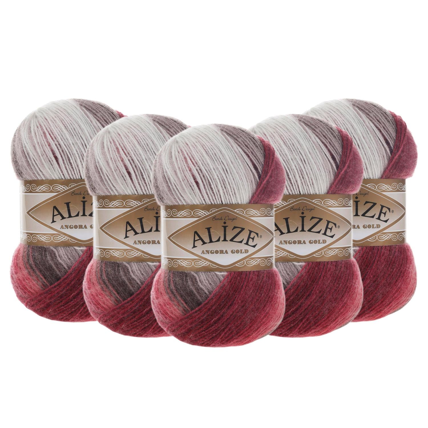 Alize Angora Gold Batik El Örgü İpliği - 1984 Batik   5 Adet
