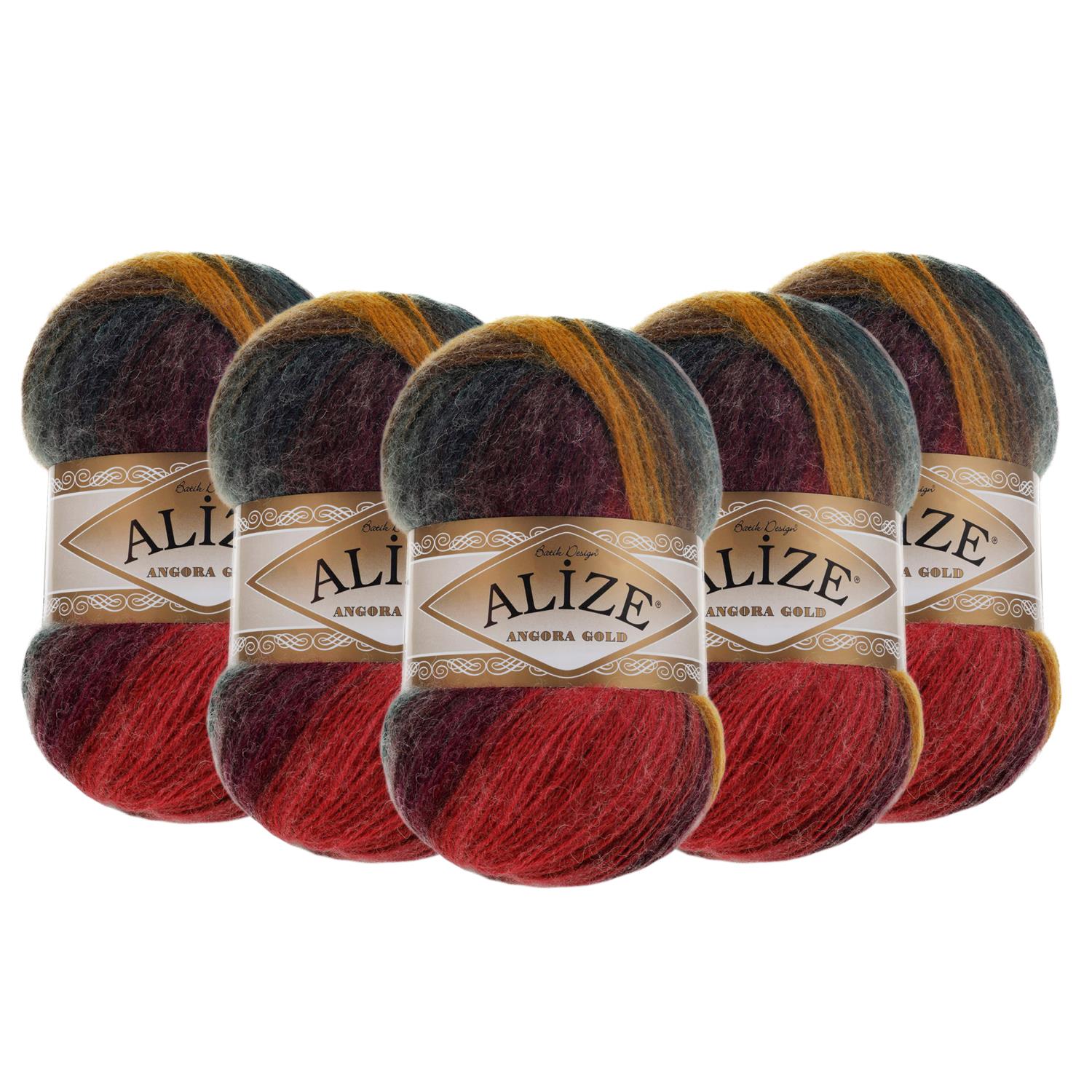 Alize Angora Gold Batik El Örgü İpliği - 3368 Batik   5 Adet