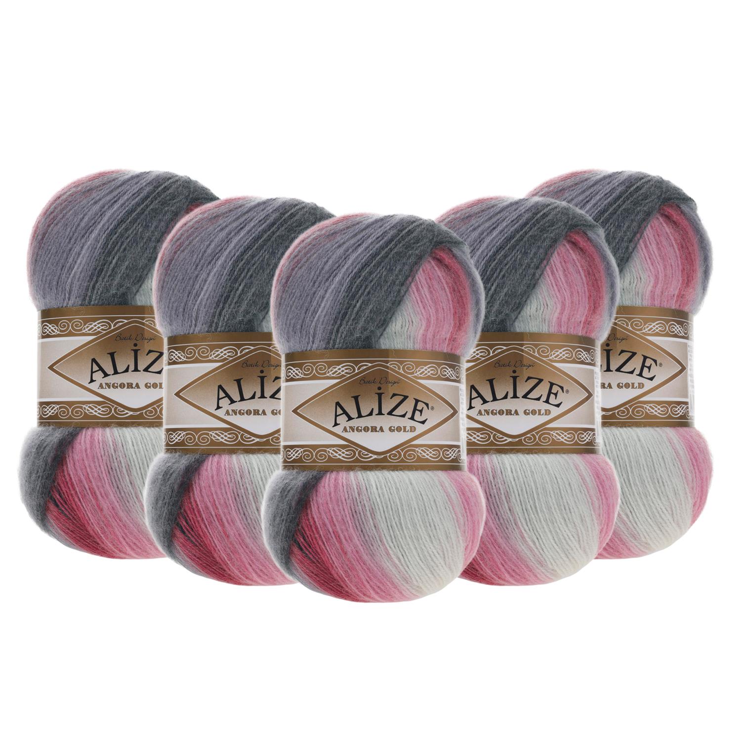 Alize Angora Gold Batik El Örgü İpliği - 1602 Batik   5 Adet