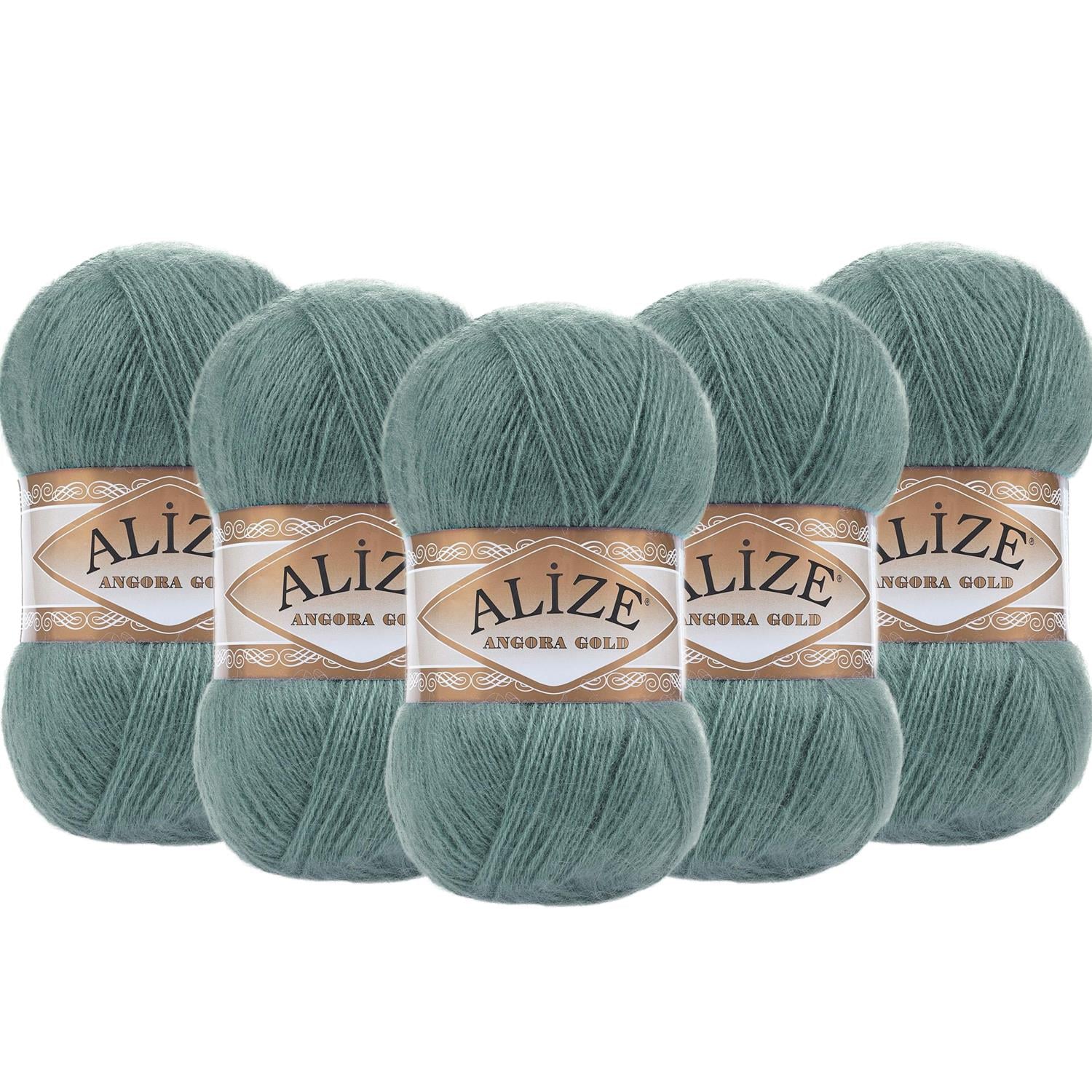 Alize Angora Gold El Örgü İpliği - 164 Azur Yeşili   5 Adet