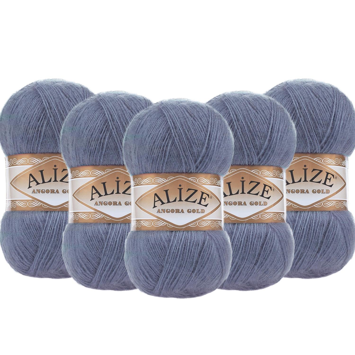 Alize Angora Gold El Örgü İpliği - 203 Denim Melanj   5 Adet