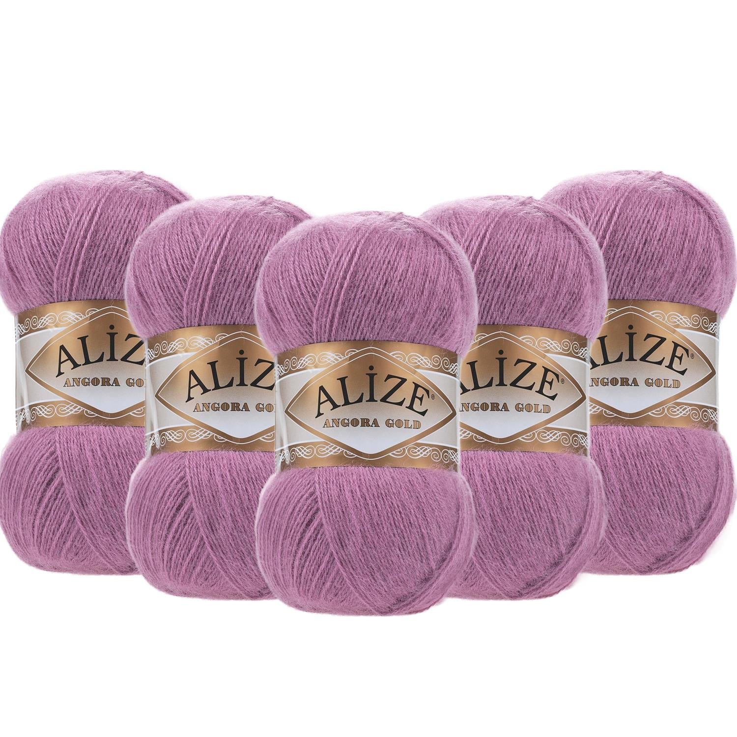 Alize Angora Gold El Örgü İpliği - 28 Gül Kurusu   5 Adet